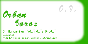 orban voros business card